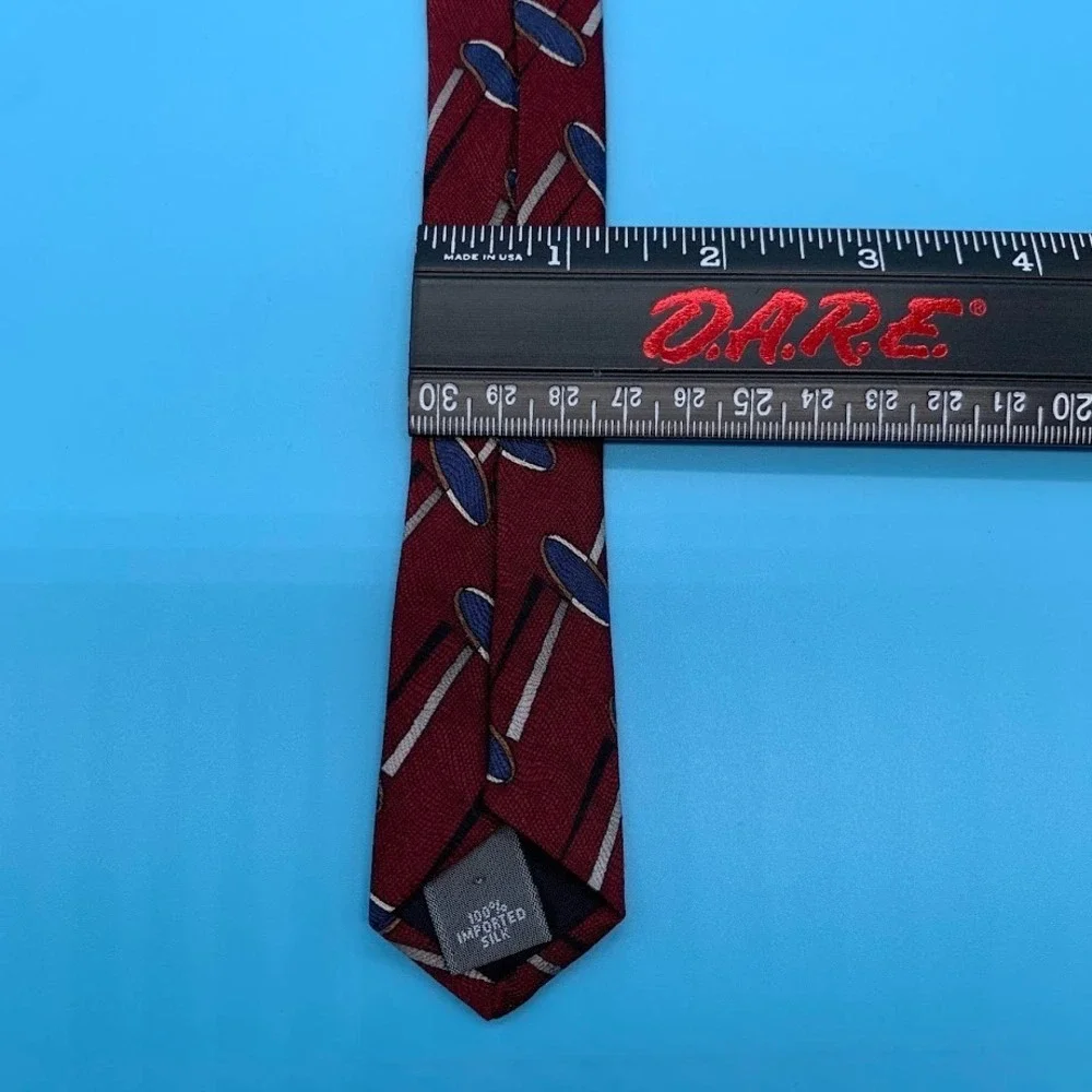 Vintage Gianfranco Ruffini Red Geometric Print Silk Men's Classic Neck Tie